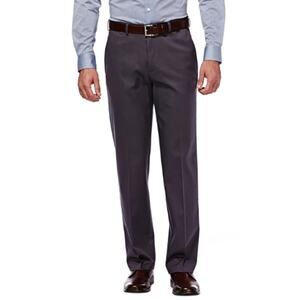 New~ HAGGAR ~ Men's Dark Gray Premium No Iron Khaki Pant Size 40 X 30